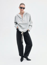 Hooded Pullover in Scuba Jersey - Heather Grey - CO Collections